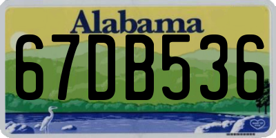 AL license plate 67DB536