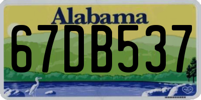 AL license plate 67DB537