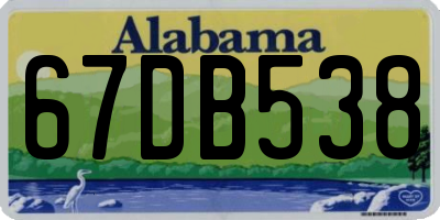 AL license plate 67DB538