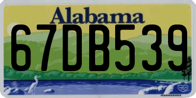 AL license plate 67DB539