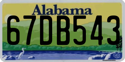 AL license plate 67DB543