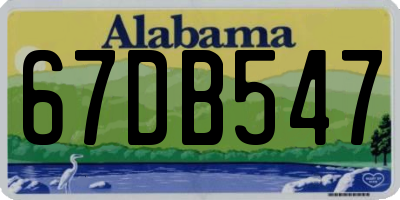 AL license plate 67DB547