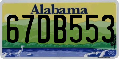 AL license plate 67DB553