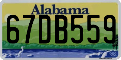 AL license plate 67DB559
