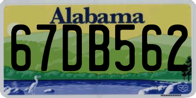 AL license plate 67DB562