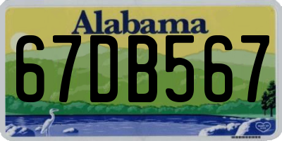 AL license plate 67DB567