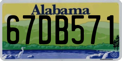 AL license plate 67DB571