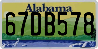 AL license plate 67DB578