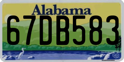 AL license plate 67DB583