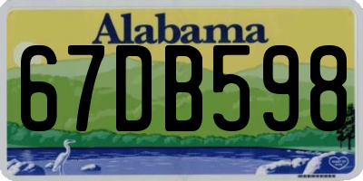 AL license plate 67DB598