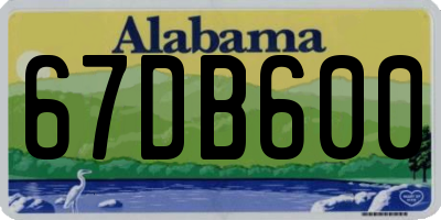 AL license plate 67DB600