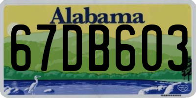 AL license plate 67DB603