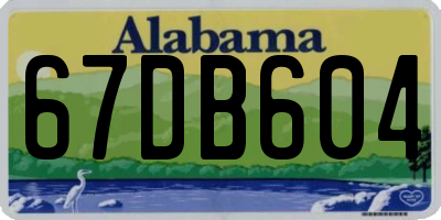 AL license plate 67DB604