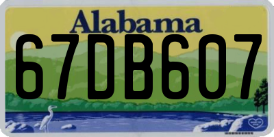 AL license plate 67DB607