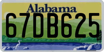 AL license plate 67DB625