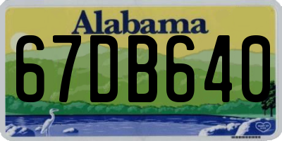 AL license plate 67DB640