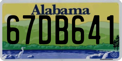 AL license plate 67DB641