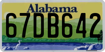 AL license plate 67DB642