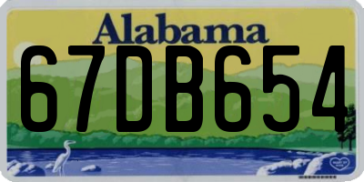 AL license plate 67DB654