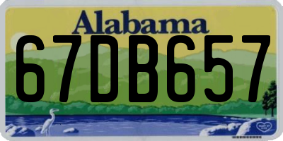 AL license plate 67DB657