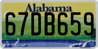 AL license plate 67DB659