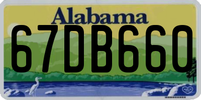 AL license plate 67DB660