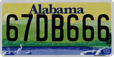 AL license plate 67DB666
