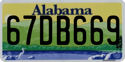 AL license plate 67DB669