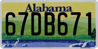 AL license plate 67DB671