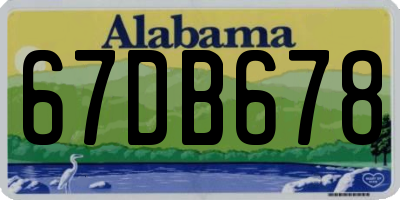 AL license plate 67DB678