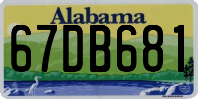 AL license plate 67DB681