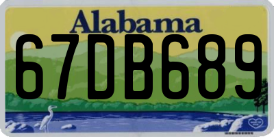 AL license plate 67DB689