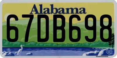 AL license plate 67DB698