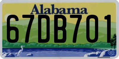 AL license plate 67DB701