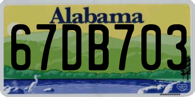 AL license plate 67DB703