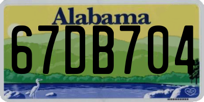 AL license plate 67DB704