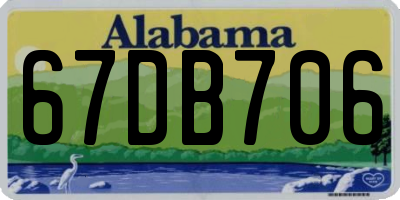 AL license plate 67DB706