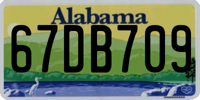 AL license plate 67DB709