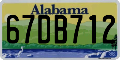 AL license plate 67DB712