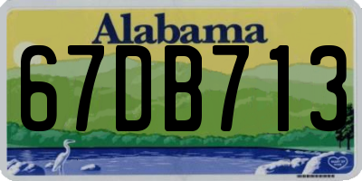 AL license plate 67DB713