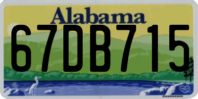 AL license plate 67DB715