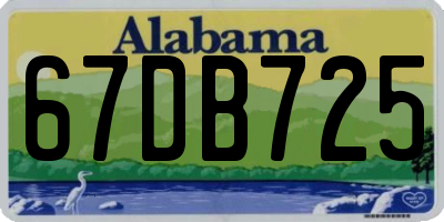 AL license plate 67DB725