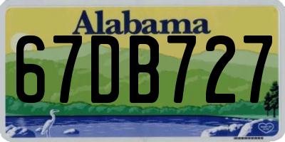AL license plate 67DB727