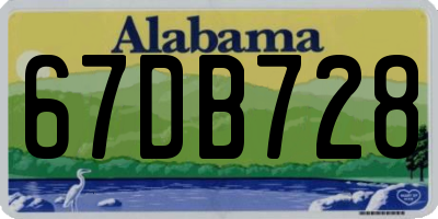 AL license plate 67DB728