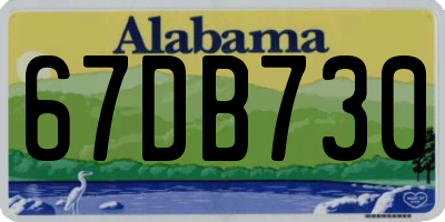 AL license plate 67DB730
