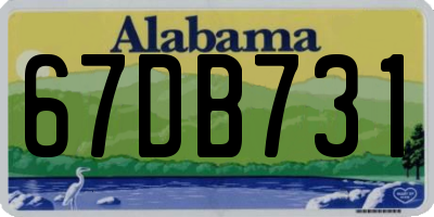 AL license plate 67DB731