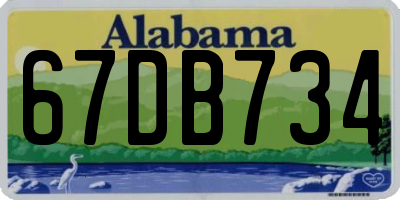 AL license plate 67DB734