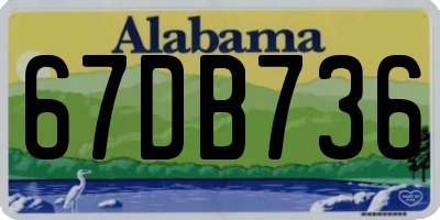 AL license plate 67DB736