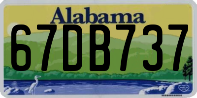 AL license plate 67DB737