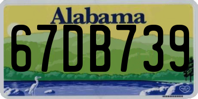 AL license plate 67DB739